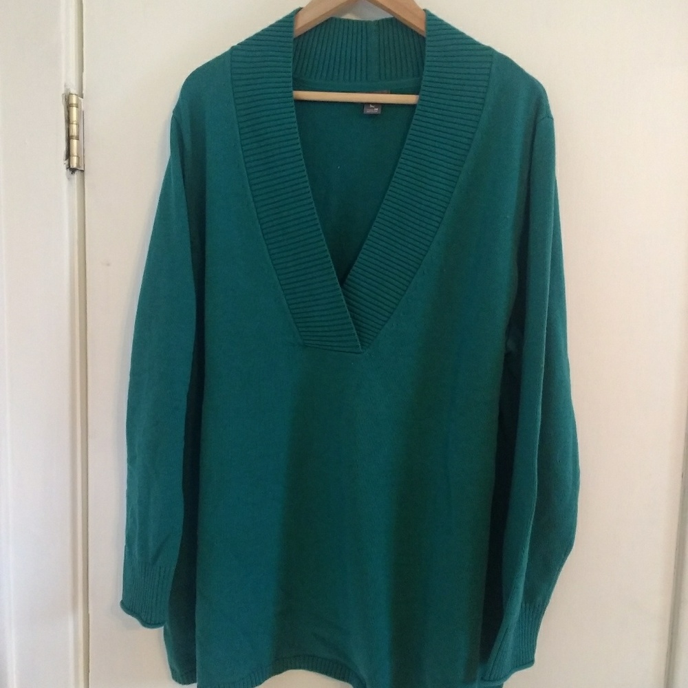 Eddie Bauer teal sweater 3x